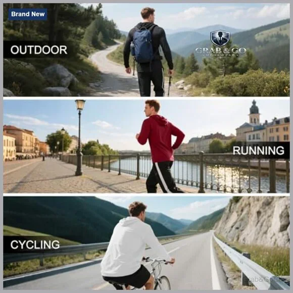 Men's Long Sleeve Hooded Athletic Shirt UPF Sun Protection Lightweight